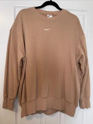 Nike Women's Oversized Crewneck Sweatshirt in Taupe thumbnail 1