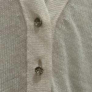 NEW J.Crew Cardigan Womens S Ivory Alpaca Merino Wool V-Neck‎ Rhinestone 33966 thumbnail 5