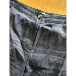 Boden Eldon Linen Wide Leg Trousers Pants Size 6 US Navy Blue Career Office thumbnail 6