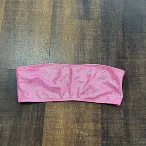 Dippin Daisy Metallic Pink Bandeau Bikini Swim Top Women’s Medium thumbnail 3