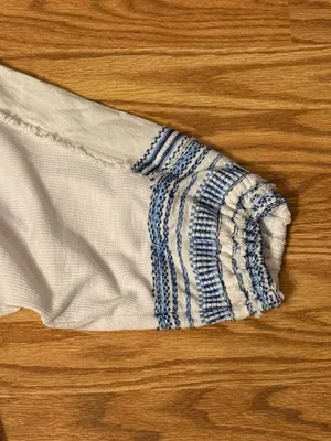 Free People We The Free Bubble Thermal V-Neck Embroidered Tee Shirt thumbnail 5