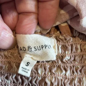 Thread & Supply Women Cropped Dot Tank Gold Rose sleeveless Size S thumbnail 6