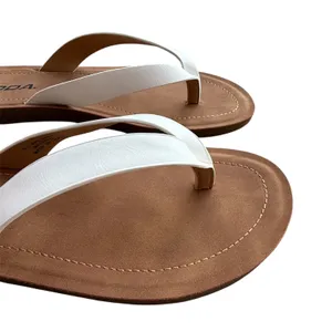 NWOB Soda Ella White Flip Flop Sandals Brown Footbed Size 10 thumbnail 6