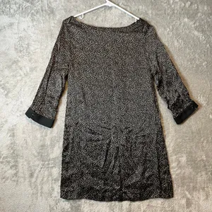 Zara Women's Animal Leopard Print‎ Shift Dress Size Small 100% Silk thumbnail 3