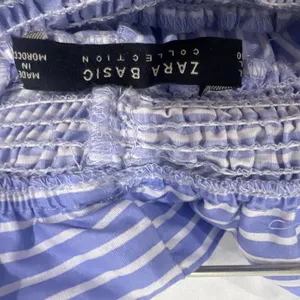NEW Zara Stripped Blue Striped Strapless Blouse thumbnail 11