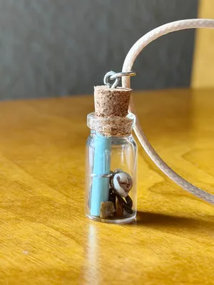 Handmade message in a bottle cute unique necklace🐚🪼💌🌊 thumbnail 3