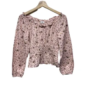 Madewell Sophia Top Bouquet Floral XS Pink Smocked Puff Sleeve Cottage Ruffle‎ thumbnail 2