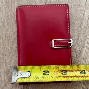 Coach Y2K Vintage Red Leather Compact Bifold Credit Card Holder Wallet thumbnail 7