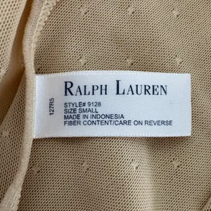 Ralph Lauren Pointelle Mesh Short‎ Sleeve Tee Small Beige Y2K Minimalist Chic thumbnail 6