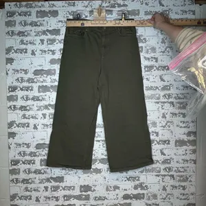 Loft | women wide leg green denim jeans thumbnail 6
