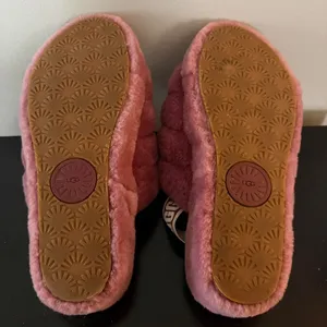 UGG Fluff Yeah Slide Slipper Womens 10 Pink Purple Sheepskin Slingback Sandal thumbnail 3