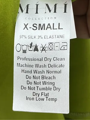 97% silk High-Neck Olive Green Satin Mini Dress 1211 thumbnail 8