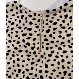 Melloday Dalmatian Print Short Sleeve Blouse Cream‎ Black Zip Back Small thumbnail 7