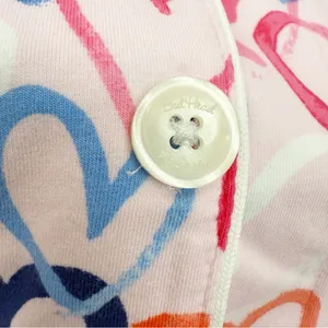 BedHead Pajamas Hearts Organic Cotton Two (2) Piece Pajama PJ Set Pink thumbnail 8