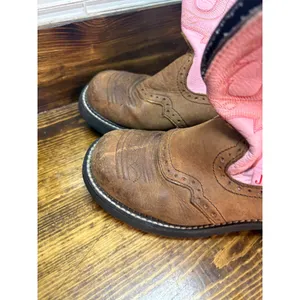 Justin Brown And Pink Boots Size‎ 8 thumbnail 4