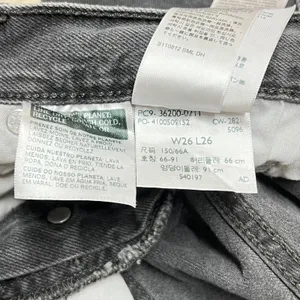 Levis 501 Original Fit‎ Straight Leg Jeans Faded Black Raw Hem W26 EUC Classic thumbnail 8