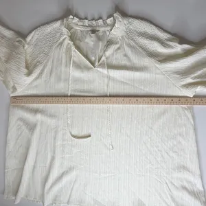 Cato Beaded Embellished‎ Peasant Blouse Size 22/24W Cream Cottagecore Boho Sheer thumbnail 9