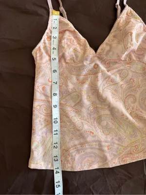 Out From Under UO Mesh Paisley Camisole Small Peach Pink Resort Festival Cami thumbnail 3