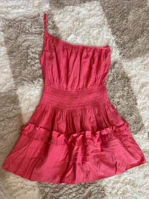 Mustard Seed Womens One-Shoulder Ruffle Summer Dress - Pink thumbnail 1