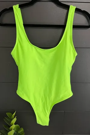Neon 80’s One Piece Work Out Leotard Costume Bodysuit Women’s Sz S EUC thumbnail 1