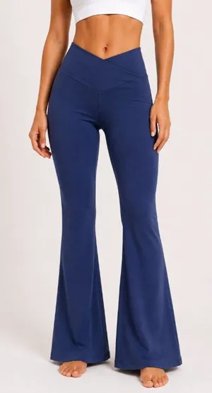 Aerie OFFLINE Real Me Crossover Flare Leggings Blue M thumbnail 1