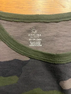 Aerie Camouflage Crew Neck Pocket T-Shirt - Green/Gray thumbnail 2