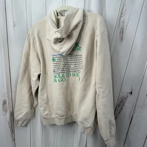 Outdoor Voices Women’s Small Doing Good Things Cream Logo Hoodie Sweatshirt thumbnail 4