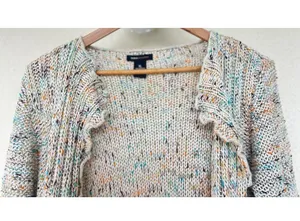 BCBGMAXAZRIA XL Multicolor Knit Cardigan Boho Chunky Sweater Button Up Fairy thumbnail 6