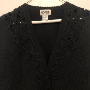 Koret Vintage Black Knit Wool Sweater Vest thumbnail 3