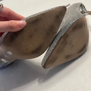Steve Madden Callen Silver Rhinestone Ankle Pointed Toe 4.35" Mirror Heel 8 Boot thumbnail 5