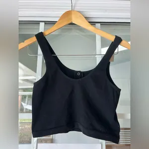 Bozzolo black button crop top tank. thumbnail 4