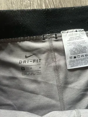 Nike Pro Light Heather Grey Women's Training Bike Shorts with Black Waistband thumbnail 2