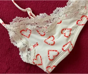 SKIMS fits everybody lace scoop bralette in candy heart print size S thumbnail 2