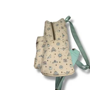 Disney Loungefly Princess Icons Mini Backpack Cream Mint Fairytale Print‎ thumbnail 9