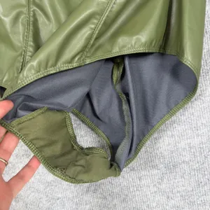 Adidas Ivy Park Size XL-1X Bodysuit Faux Leather Long Sleeve Wild Pine Green thumbnail 7