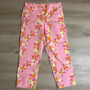 Lilly Pulitzer Crop Pants Pink 6 Women Floral Bi-Stretch Tropical Summer thumbnail 10