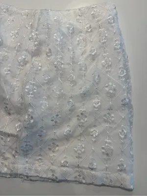 Urban Outfitters White Embroidered Mini Skirt Cottagecore Coquette‎ Size S thumbnail 6