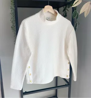 J. Crew Herringbone Quilted Mockneck Pullover thumbnail 1