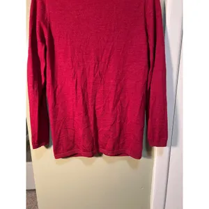 Talbots Women's Size Medium Cardigan Sweater V-Neck Pockets Deep Red Merino Wool thumbnail 8