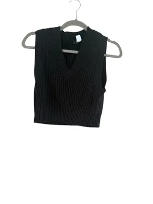 Women's H&M Black V-Neck Knit Sweater Vest Size XS thumbnail 6