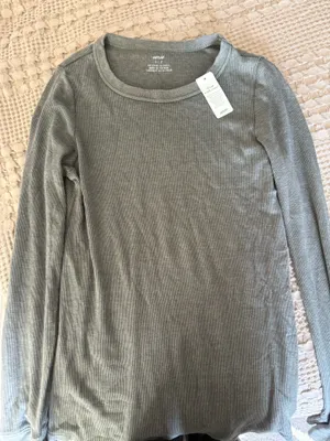 Aerie Ribbed Long Sleeve Top thumbnail 1