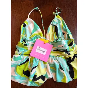 Silks Alexa Abstract Print Sleeveless Peplum thumbnail 2