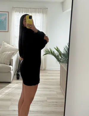 Black turtle neck sweater mini dress thumbnail 5