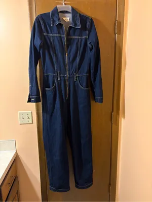 Etica Farrah Denim Boilersuit Jumpsuit in Night Swim thumbnail 3