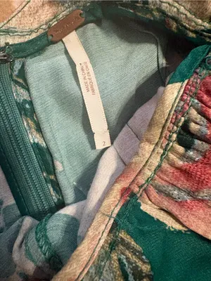 Free People Teal Floral Wrap Jumpsuit with Tie Waist thumbnail 3