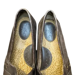 B.o.c Shoes Womens‎ Size 7.5 Brown Leather Slip On Flats Comfort Casual Walking thumbnail 3