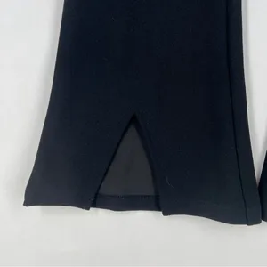 Wdirara Stretch Crepe Black Flared Cutout Hem Women's Side‎ Zip Pants NWT Size M thumbnail 5