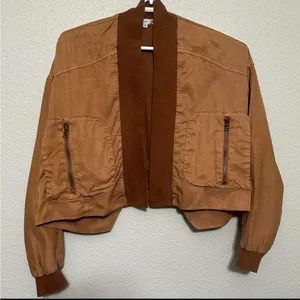 Young Fabulous and Broke The Fara Jacket Brown Cropped Bomber - Small thumbnail 3