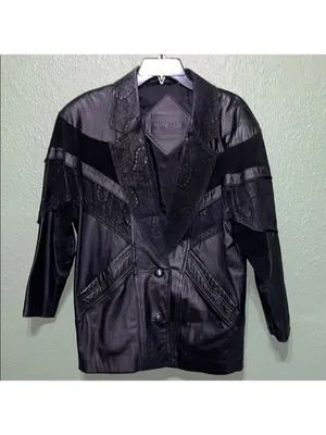 Vintage Suede Black Leather Western Mid-Length Coat Leather Jacket gorpcore thumbnail 2