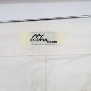 Hixuanyan Fashion Jeans Womens 28 Cropped Cream White Distressed Excellent thumbnail 2